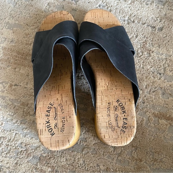 Kork-Ease Tatum Wooden Platform Lug Sole Sandals Open Toe Criss Cross Black: 10M - Picture 6 of 11